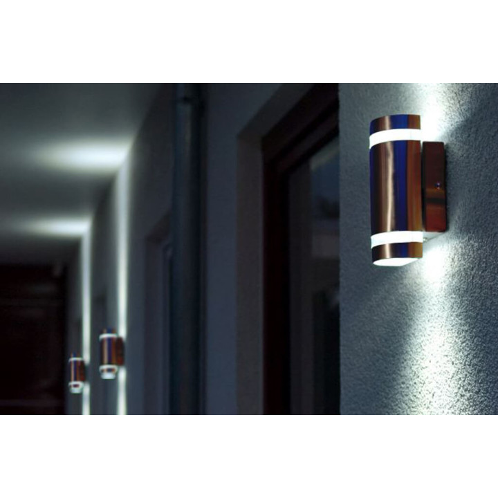 LUTEC FOCUS round wall lamp made of GU10 stainless steel
