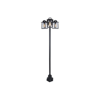 Lutec KELSEY czarna lampa ogrodowa z trzema żar&oacute;wkami E27