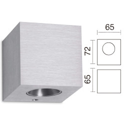 Hiszpański kinkiet LED BRICK 2x3W biały, czarny, alu