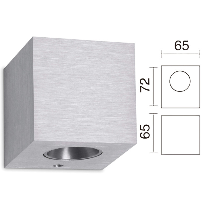 Hiszpański kinkiet LED BRICK 2x3W biały, czarny, alu