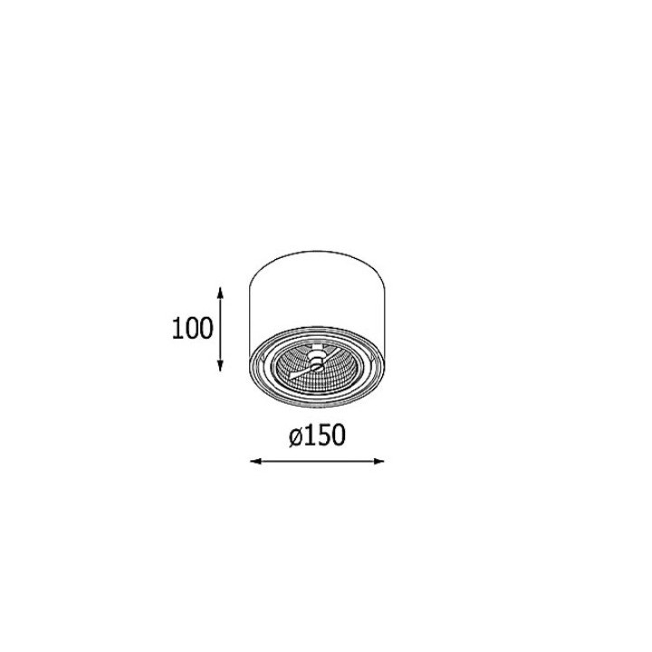 CLEONI Tuz T019Z4Sd oprawa sufitowa 15cm biała, czarna, alu