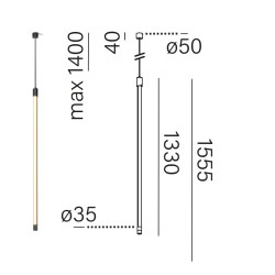 AQFORM PIPER vert LED 230V suspended 59939/40 vertical lamp