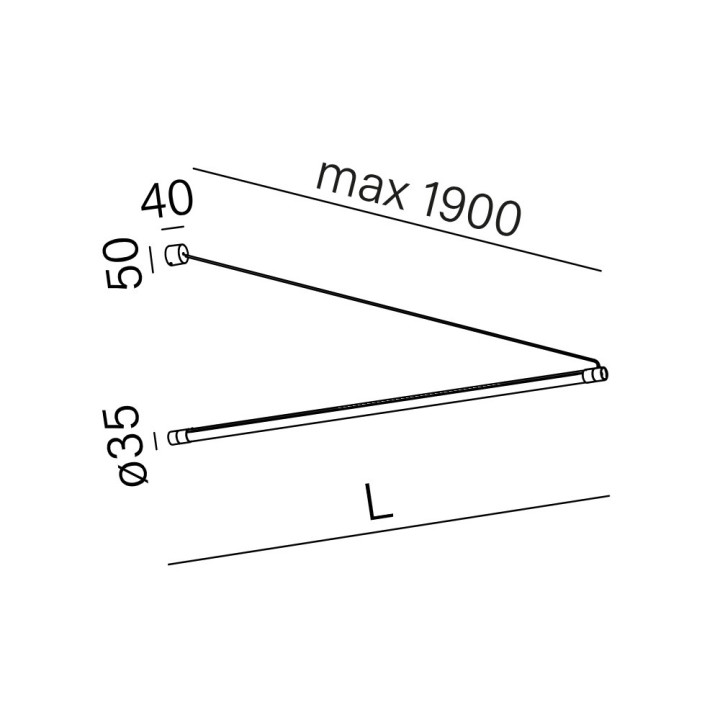 AQFORM PIPER LED 230V kinkiet 26582/3 czarny 132cm, 154cm