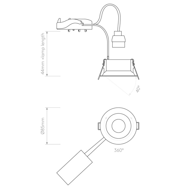 ASTRO Minima Round Adjustable 230V 1249003, 1249016 biała, czarna