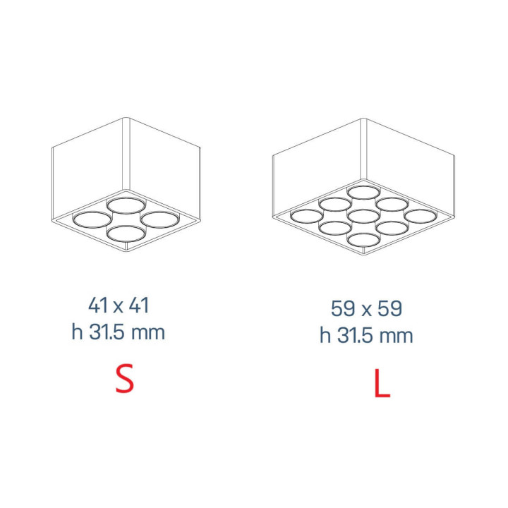 Kohl LUMO mini K51302.SR surface LED lamp square