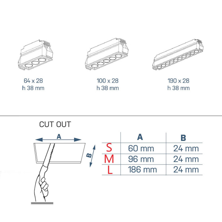 Kohl LUMO mini K51302.RF czarna lampa wpuszczana LED z ramką