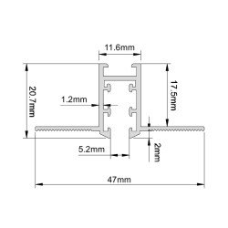 FIVETRACK szyna podtynkowa 5mm biała, czarna
