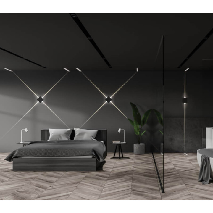 Wall light LED ELKIM LWA161 square 14cm white, black