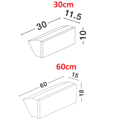 LUCES AMARETE LE73783/4 kinkiet zewnętrzny LED IP65 30/60cm