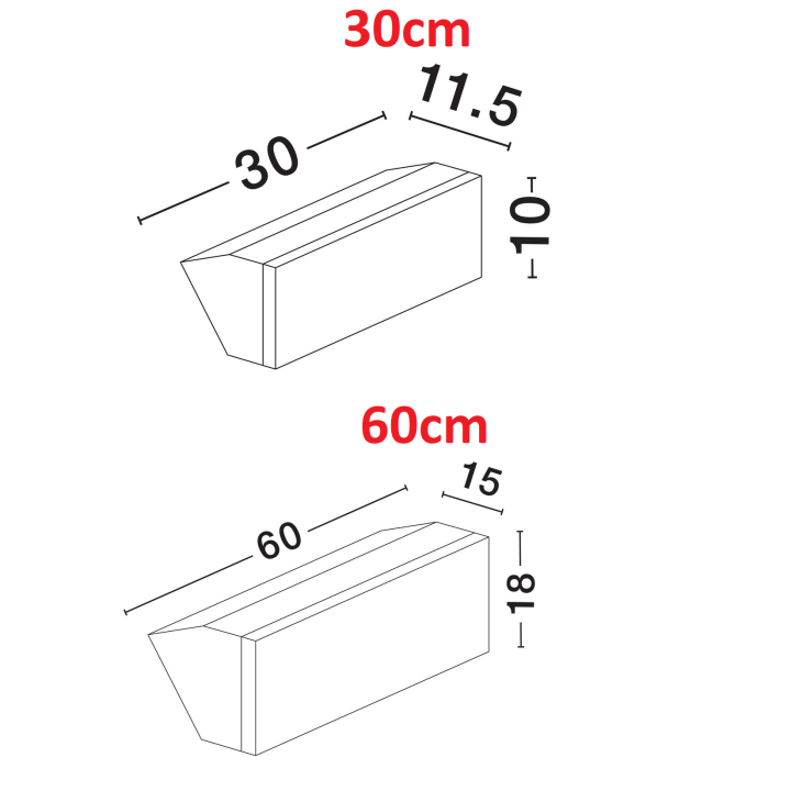 LUCES AMARETE LE73783/4 LED outdoor wall lamp IP65 30/60cm