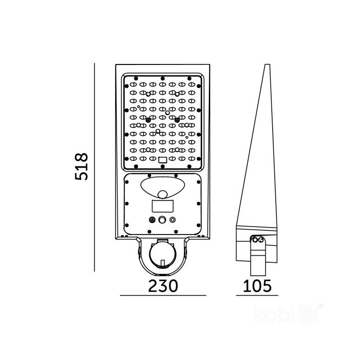 Solar LED STREET 30W 2CCT oprawa drogowa IP65 z czujnikiem ruchu