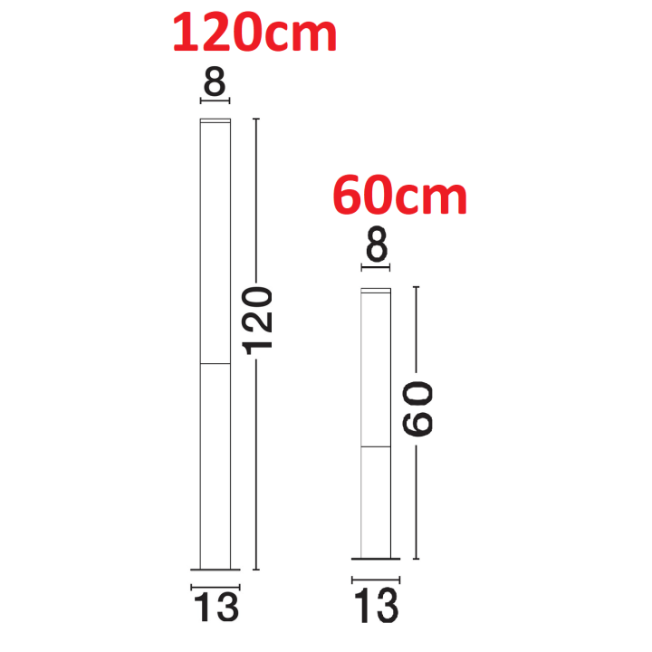 LUCES ELALTO LE73808/9 słupek ogrodowy LED 60/120cm IP54