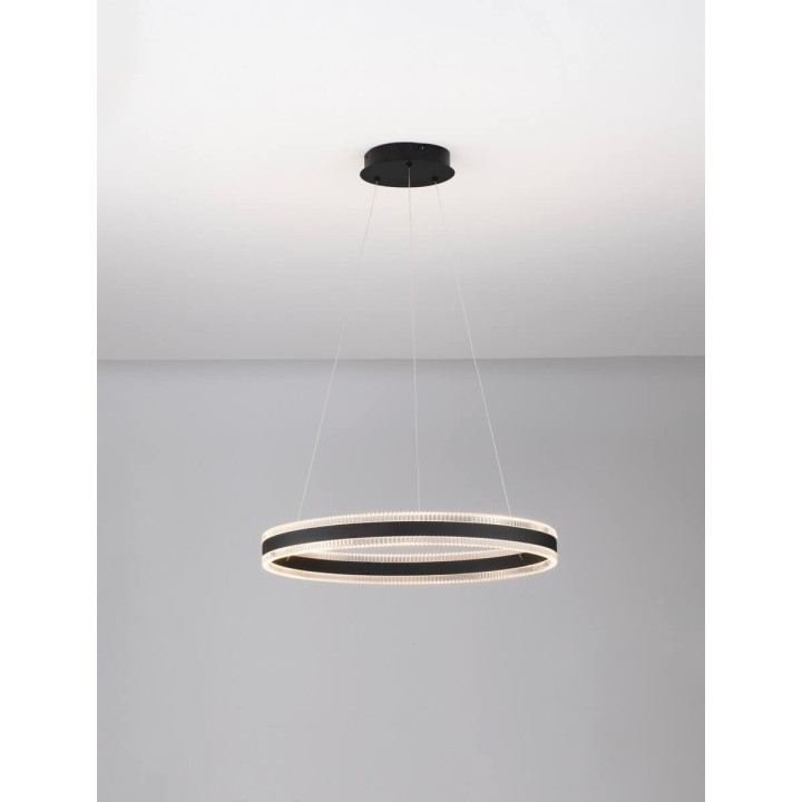 LUCES DONTERIO LE45398/40 czarna, złota lampa wisząca LED