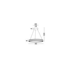 LUCES DONTERIO LE45398/40 czarna, złota lampa wisząca LED