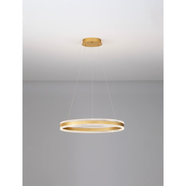 LUCES DONTERIO LE45398/40 czarna, złota lampa wisząca LED