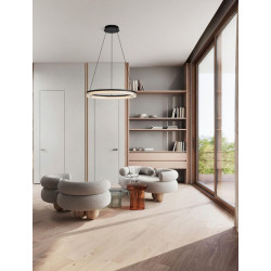 LUCES ESTARIO LE45395 okrągła lampa wisząca LED 3000K czarna