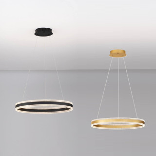 LUCES DONTERIO LE45398/40 czarna, złota lampa wisząca LED