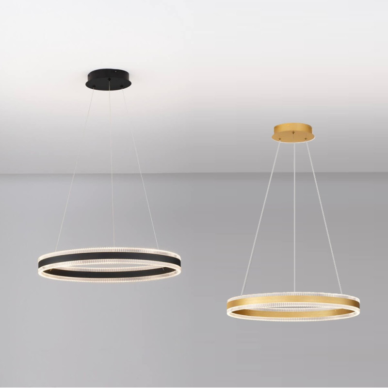 LUCES DONTERIO LE45398/40 czarna, złota lampa wisząca LED