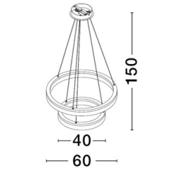 LUCES ESTARIO LE45396 lampa wisząca LED 3000K, 2 pierścienie