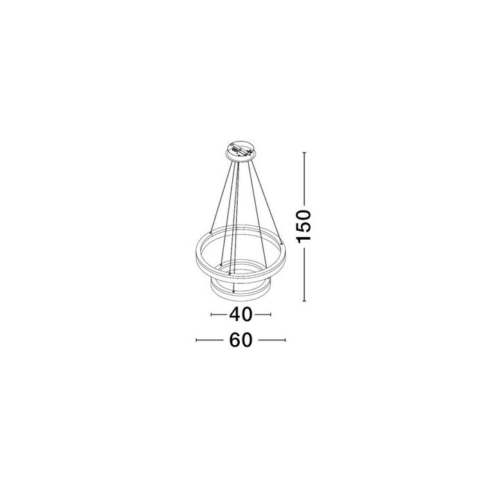 LUCES ESTARIO LE45396 lampa wisząca LED 3000K, 2 pierścienie