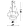 LUCES ESTARIO LE45396 lampa wisząca LED 3000K, 2 pierścienie