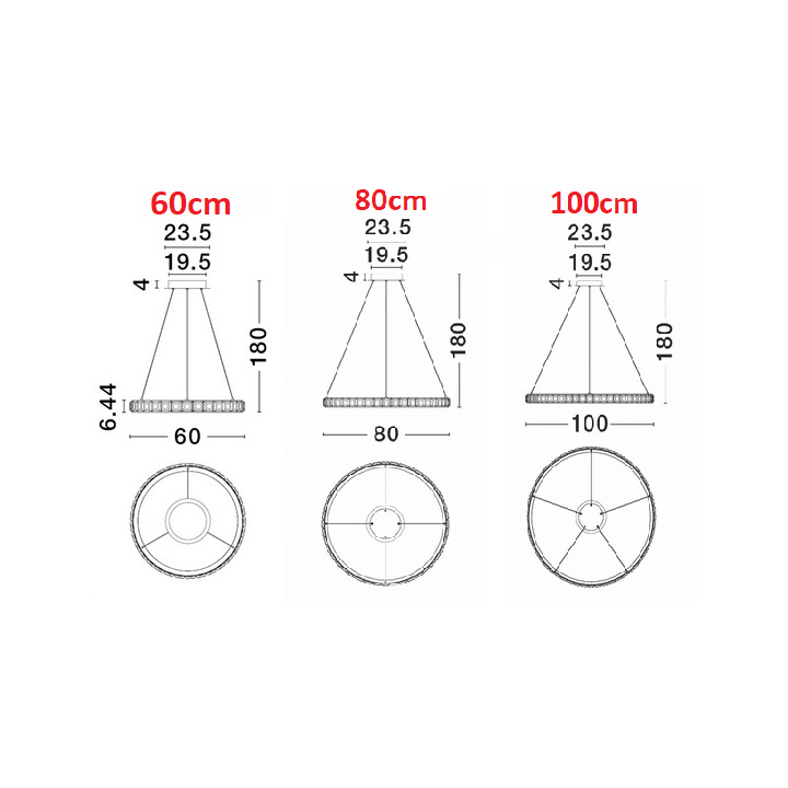 LUCES MONTALO LE45402/3/4 LED pendant lamp 60/80/100cm