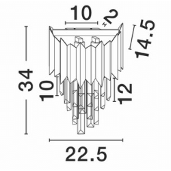 LUCES PELAVRO LE45104/5 wall lamp 2xE14 silver, gold crystal