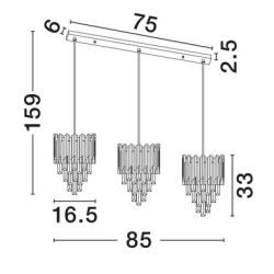 LUCES PELAVRO LE45106 lampa wisząca 3xE14 złota
