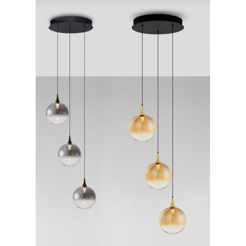 LUCES LURVELA LE45129/33 lampa wisząca LED kule szara, złota