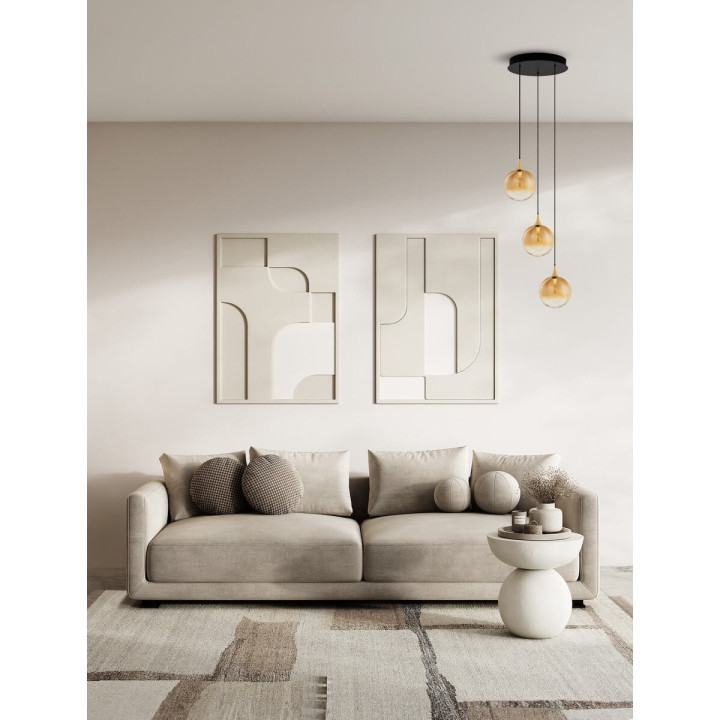 LUCES LURVELA LE45129/33 lampa wisząca LED kule szara, złota