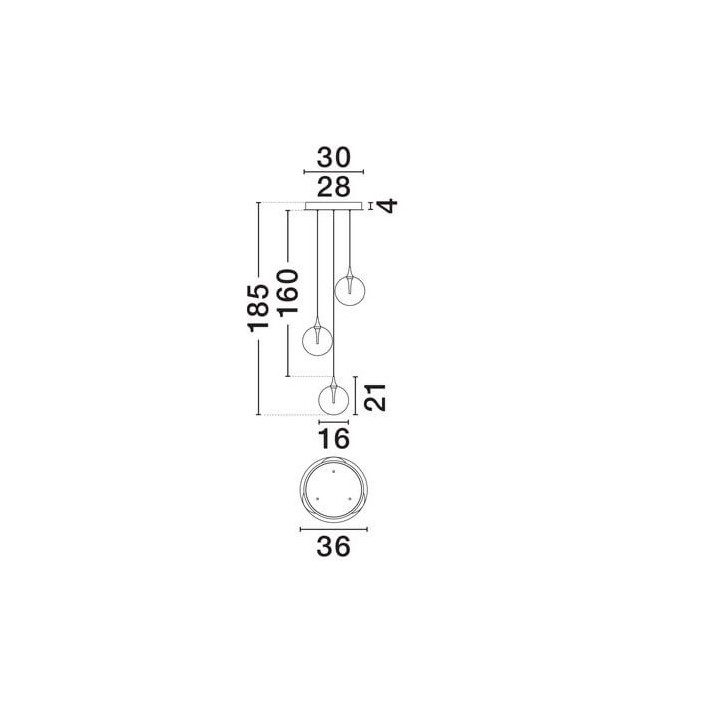 LUCES LURVELA LE45129/33 lampa wisząca LED kule szara, złota