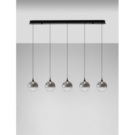 LUCES LURVELA LE45131/5 LED pendant lamp 3000K grey, gold LUCES LURVELA LE45131/5 LED pendant lamp 3000K grey, gold