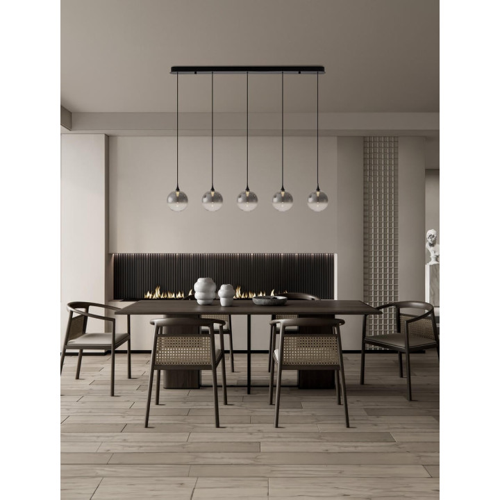 LUCES LURVELA LE45131/5 lampa wisząca LED 3000K szara, złota