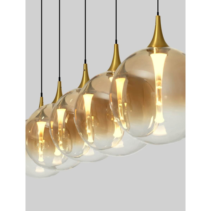 LUCES LURVELA LE45131/5 lampa wisząca LED 3000K szara, złota
