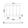 LUCES LURVELA LE45131/5 LED pendant lamp 3000K grey, gold