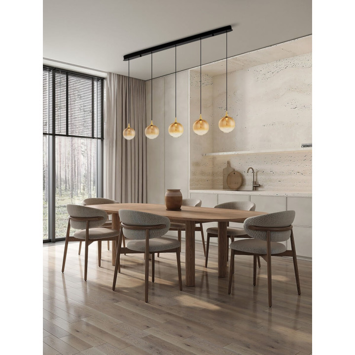 LUCES LURVELA LE45131/5 lampa wisząca LED 3000K szara, złota