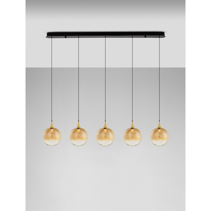 LUCES LURVELA LE45131/5 lampa wisząca LED 3000K szara, złota