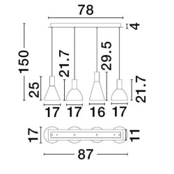 LUCES SARDUNO LE45140 LED pendant lamp 27W, 3000K