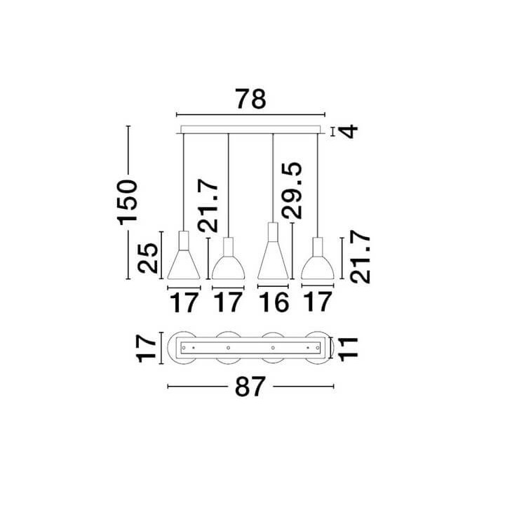 LUCES SARDUNO LE45140 lampa wisząca LED 27W, 3000K