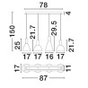 LUCES SARDUNO LE45140 LED pendant lamp 27W, 3000K