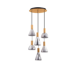 LUCES SARDUNO LE45139 lampa wisząca LED 3000K złoto, szarość