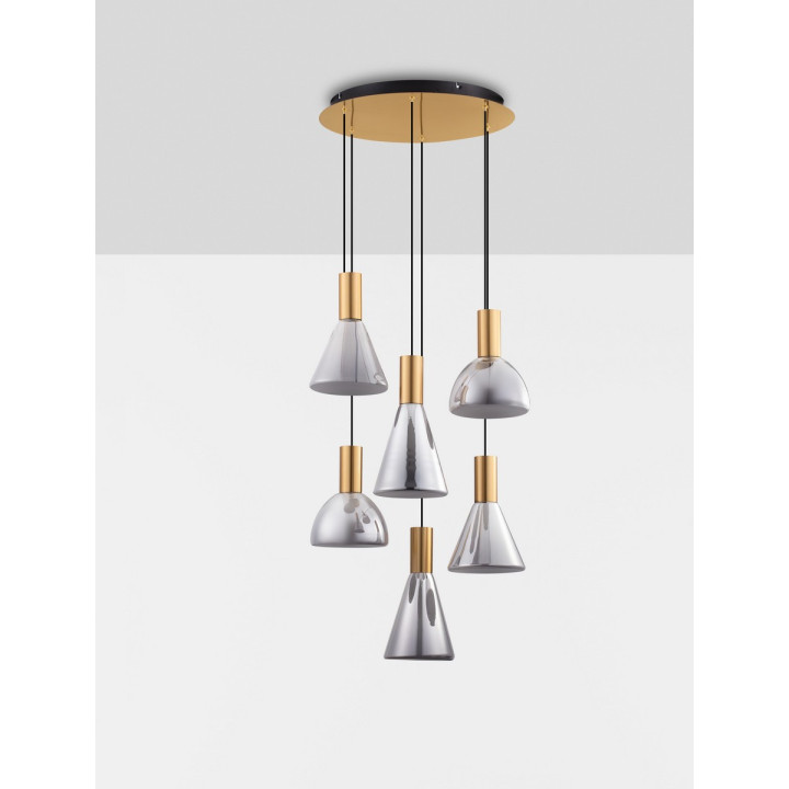LUCES SARDUNO LE45139 LED pendant lamp 3000K gold, gray