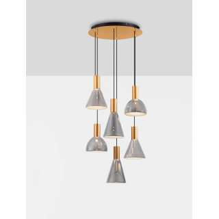 LUCES SARDUNO LE45139 lampa wisząca LED 3000K złoto, szarość