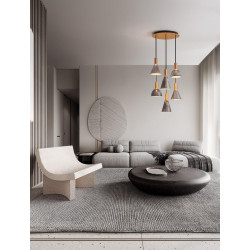 LUCES SARDUNO LE45139 lampa wisząca LED 3000K złoto, szarość