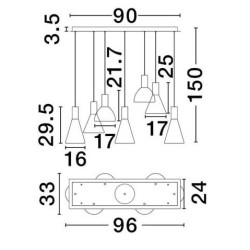 LUCES SARDUNO LE45141 lampa wisząca LED 47W, 3000K