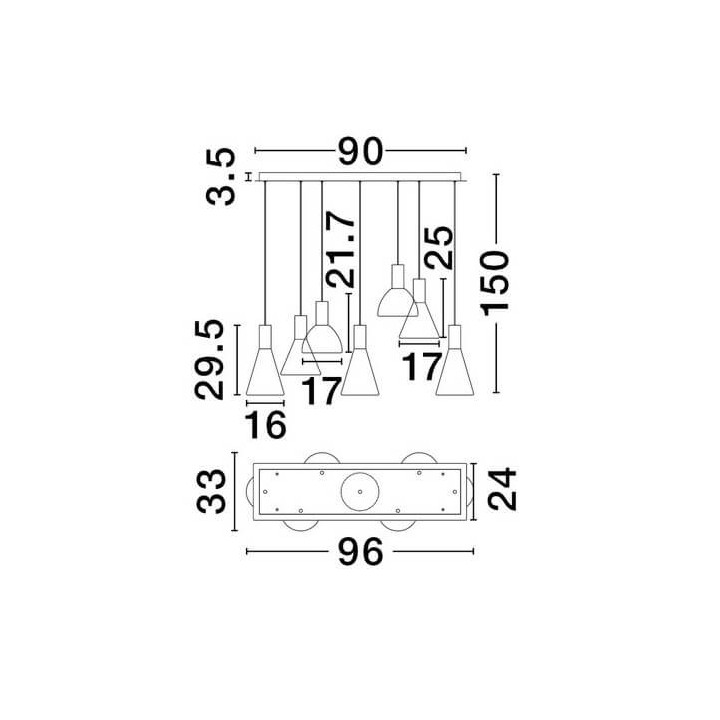 LUCES SARDUNO LE45141 lampa wisząca LED 47W, 3000K