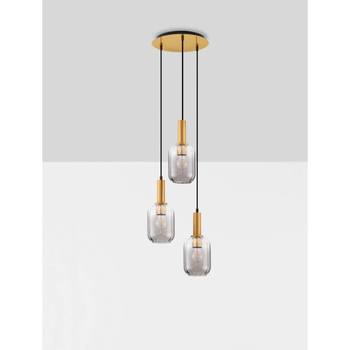 LUCES QUERISA LE45216 hanging lamp with 3xE27 glass shades