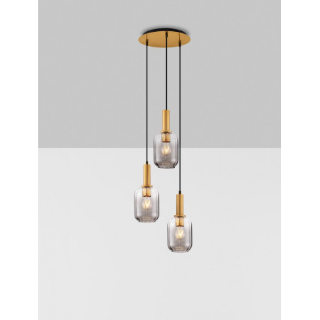 LUCES QUERISA LE45216 lampa wisząca z 3xE27 szklane klosze LUCES QUERISA LE45216 lampa wisząca z 3xE27 szklane klosze