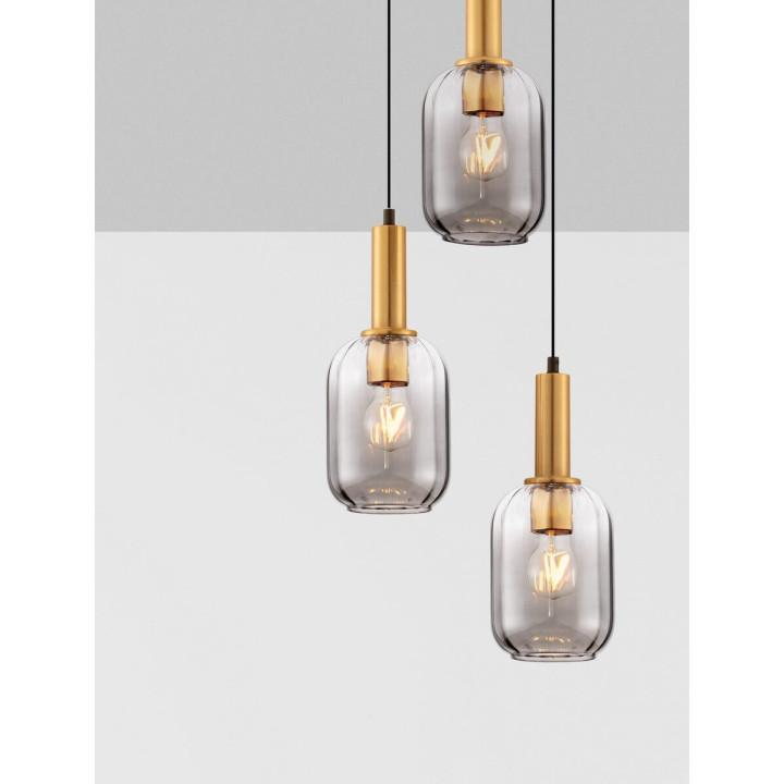 LUCES QUERISA LE45216 hanging lamp with 3xE27 glass shades