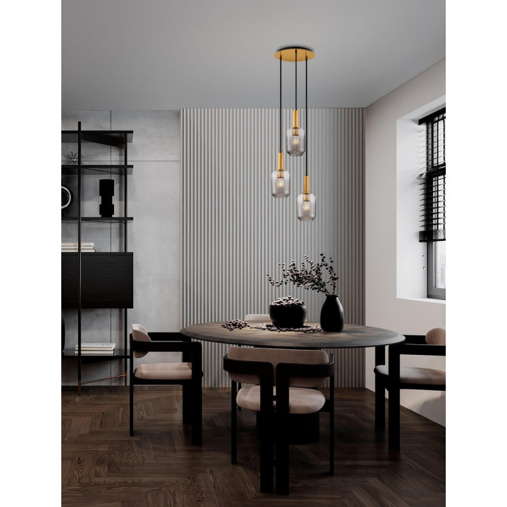 LUCES QUERISA LE45216 hanging lamp with 3xE27 glass shades